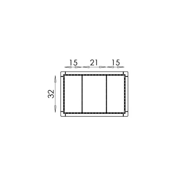 Klaro Modulinio krepšio STANDARD padalijimas pertvaromis – 3 variantas