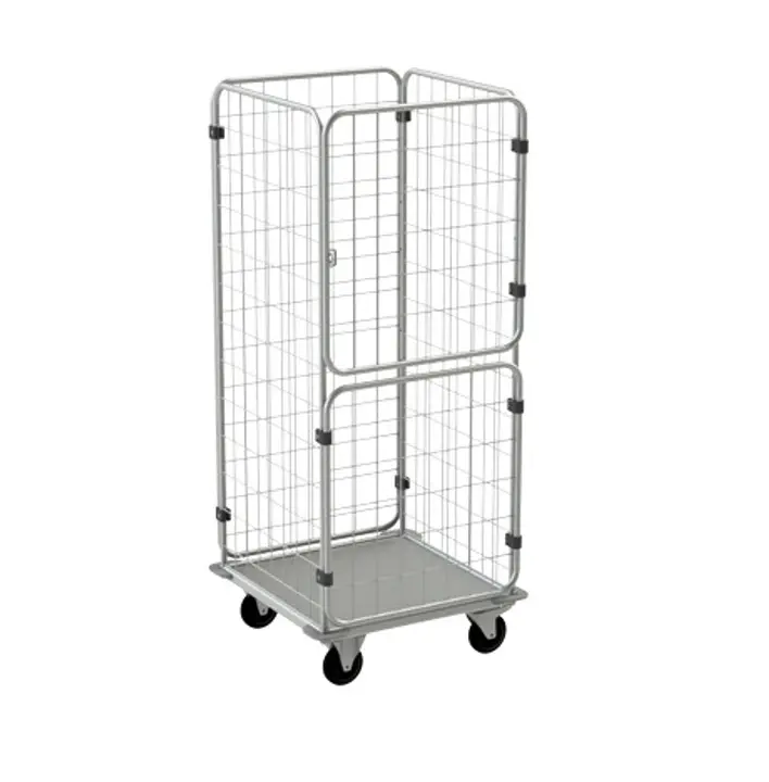 Klaro Ratuotas konteineris su grotelėmis skalbiniams vežti BESI STANDARD 12 3212 - chromuotas / cinkuotas
