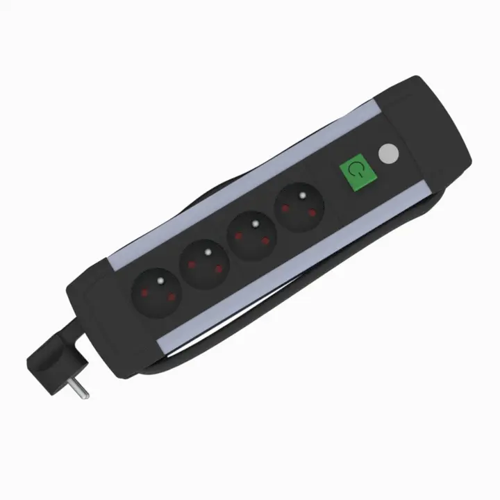 Klaro Elektros lizdų juosta 5787 ALU 4x220V – maitinimo laidas 1,8m