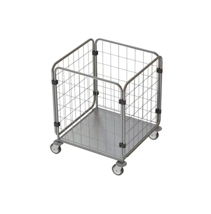 Klaro Ratuotas konteineris su grotelėmis skalbiniams vežti BESI STANDARD 10 3210 - chromuotas / cinkuotas